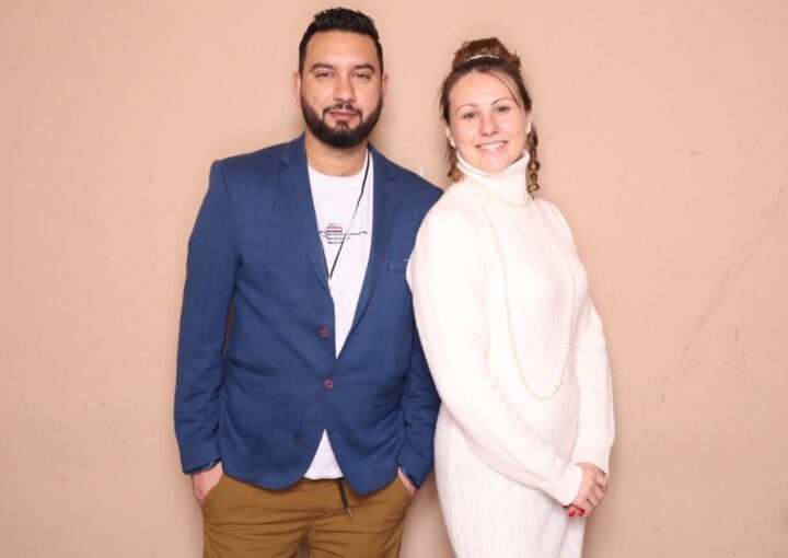 Olga with an employee